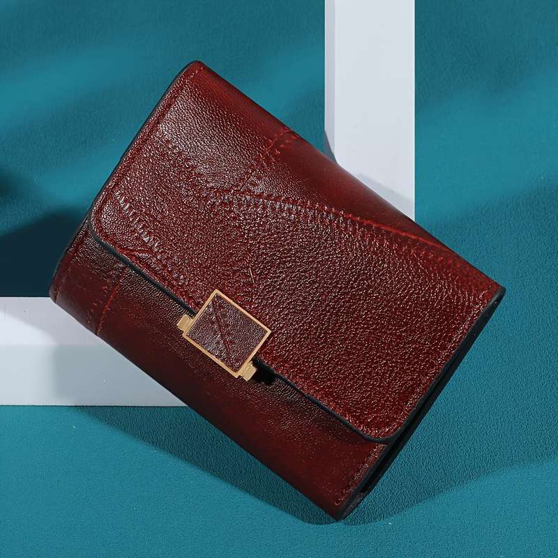 1pc Vintage Style Mini Wallets for Women5 Stylish Purses with Snap Closure Nylon Lining and Sl