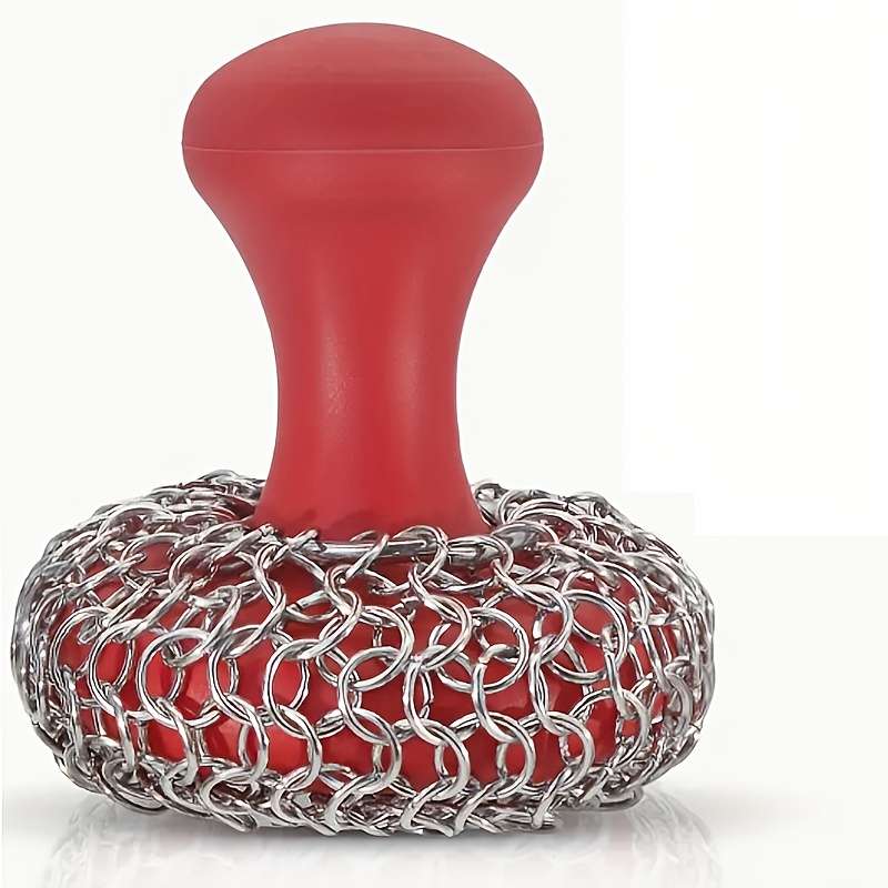 1pc Hard Silicone Stainless Steel Cast Iron Scrubber with Scouring Pad Non-Electric Durable