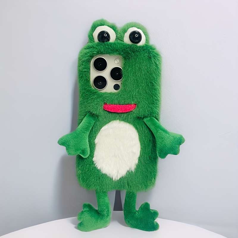 1Pc Mixed Color For iPhone 7 Plus 8 Plus Plush Green Frog Phone Case
