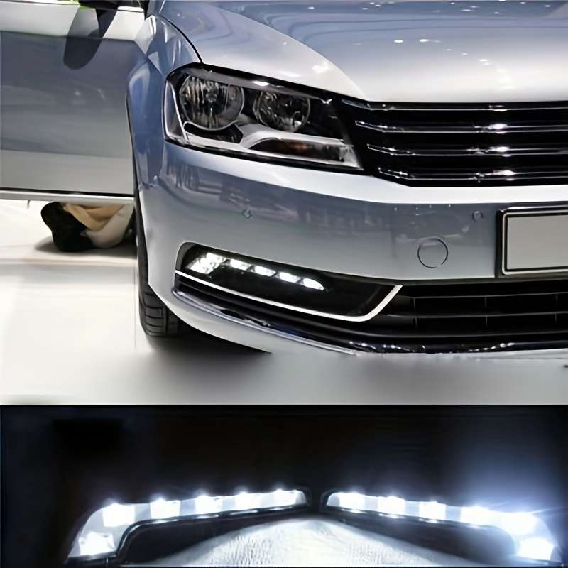 2pcs LED Daytime Running Lights L-Shape Universal Fit Driving Lamp 7-Shape Asymmetr