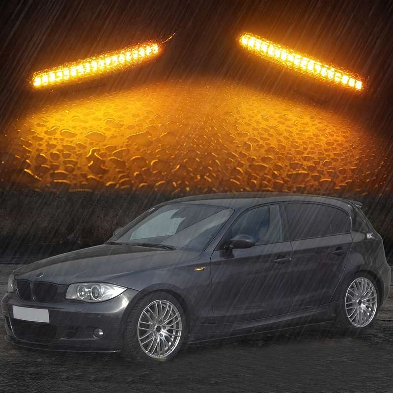 2pcs LED Dynamic Turn Signal Side Marker Sequential Flashing Lights for BMW E46 E36 E