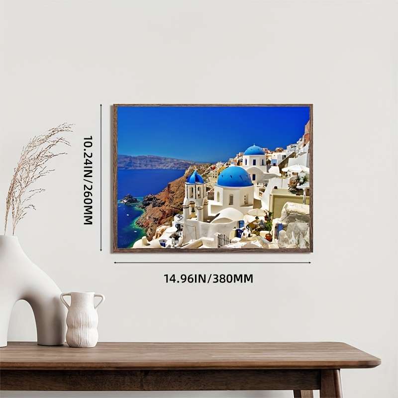 1000 Pieces 38x26cm Mini Santorini Aegean Sea Jigsaw Puzzle For Adults