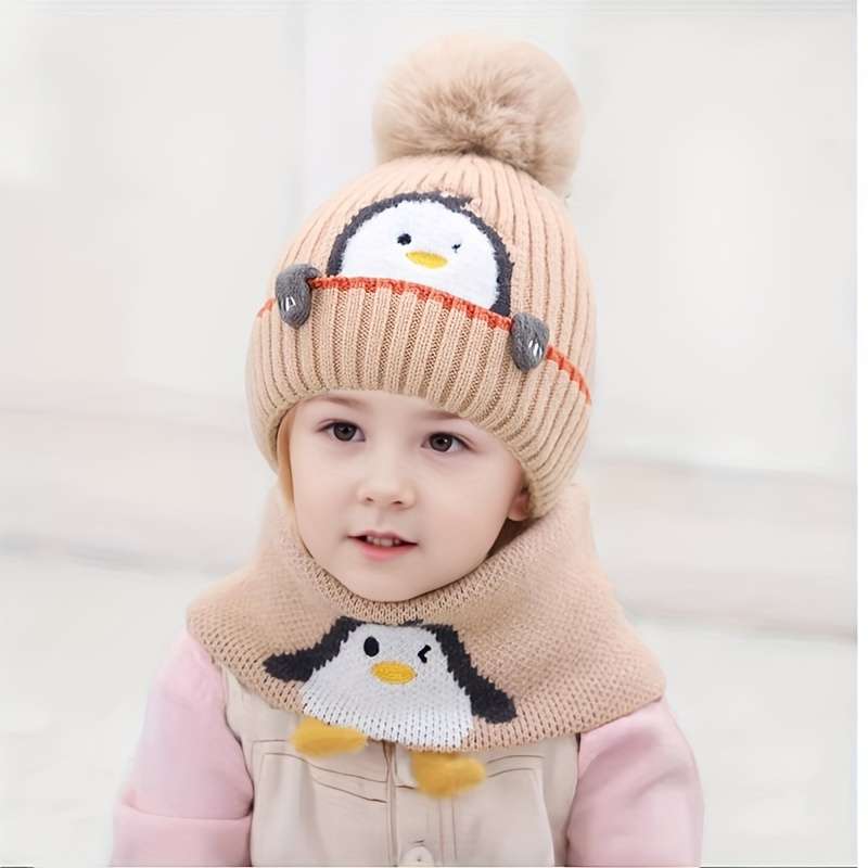 Winter Hat Color Little Penguin Logo Baby Hat   Khaki Size Recommended Age: 2 5 Years Old