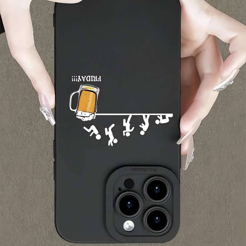 1Pc Black For iPhone 16 Pro Phone Case Phone Cover