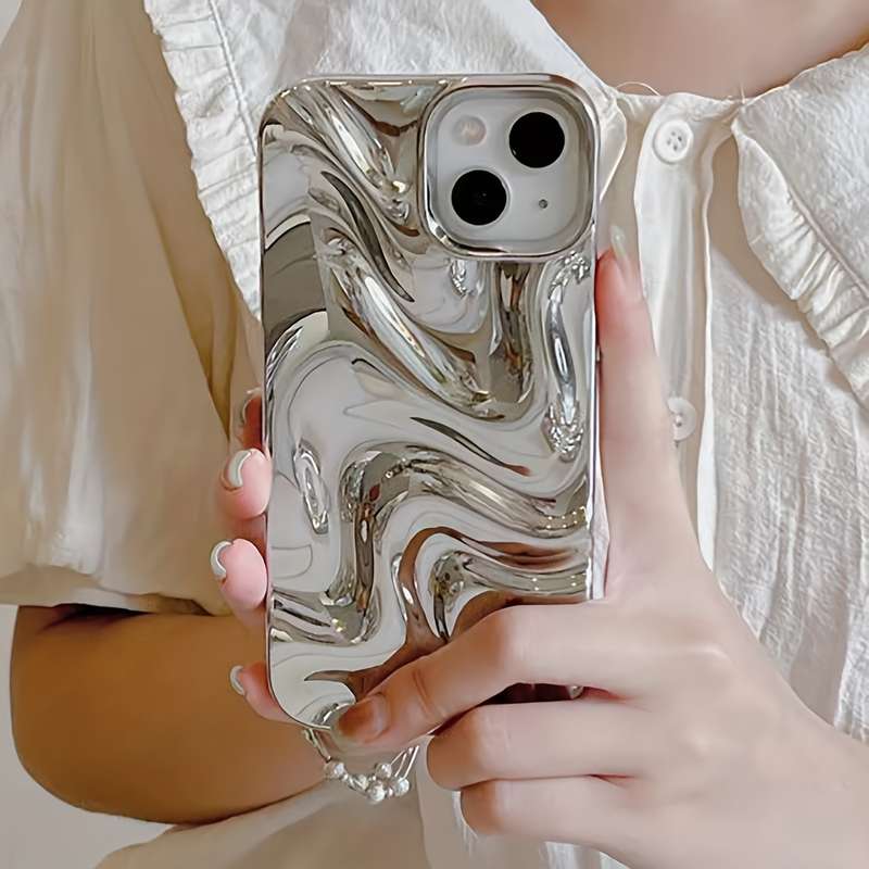 1Pc Silvery For iPhone 16 Pro Max Phone Case Phone Cover