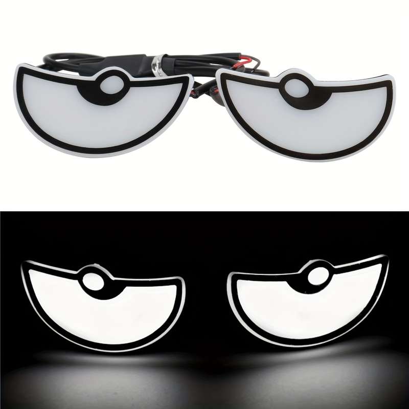2pcs White Car & Motorcycle LED Eye Lights Colorful Atmospheric Half-Moon Design