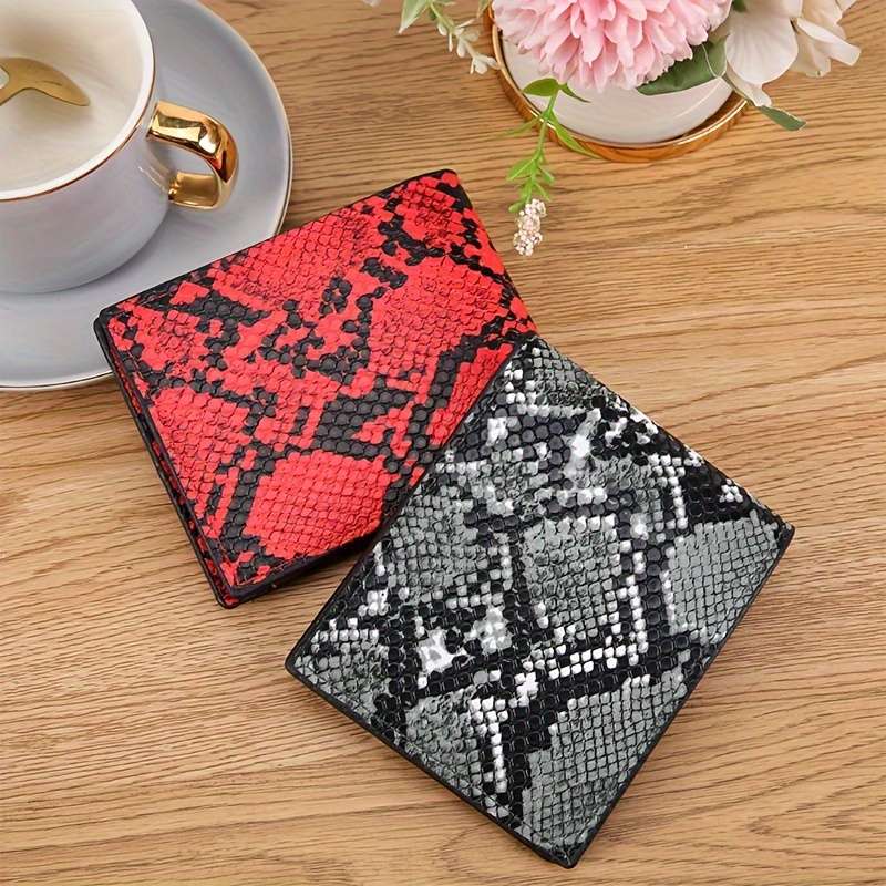 1pc European Vintage Style Short Men's Wallet with Animal Print PVC Material Multiple Card Slots