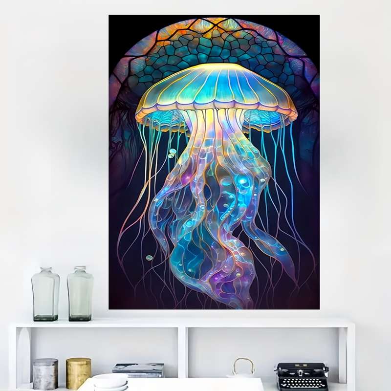 1000pcs High-Quality Jellyfish Puzzle Durable Thick Paper Rectangular Mixed Color