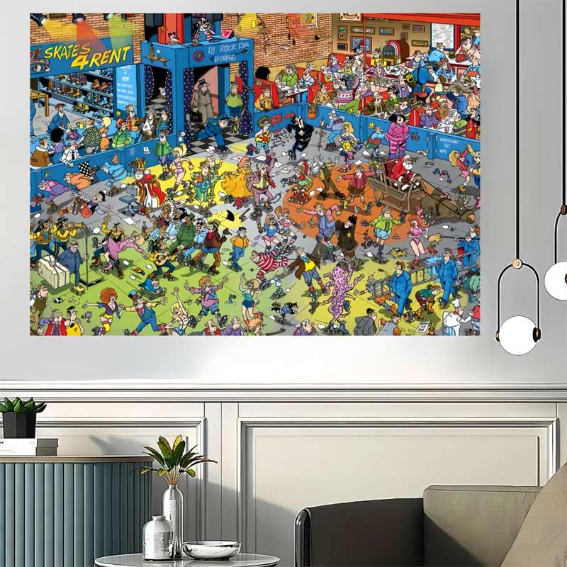 1000pcs Skateboarding Rent Jigsaw Puzzle Beginner Level Rectangular Paper Material
