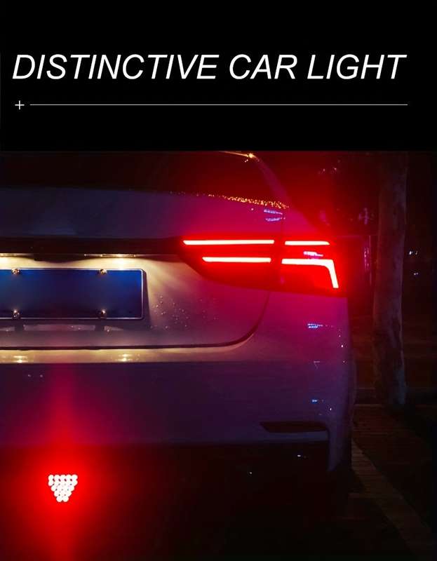 1pc 12V LED Triangular Car Decoration Lamp New Style for Car Without Battery