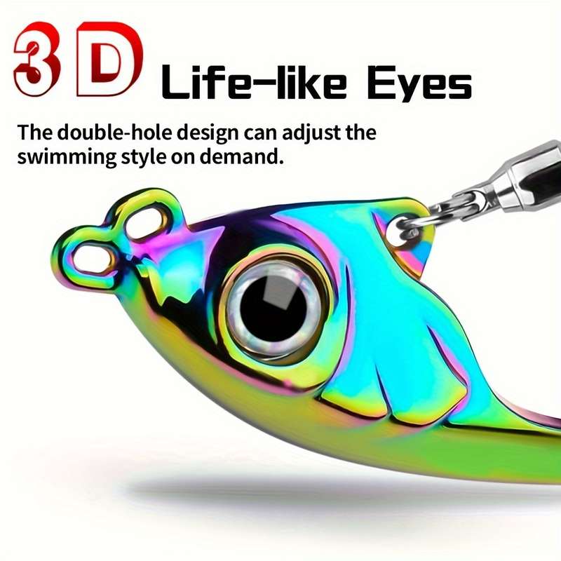 1pc 15g Zinc-coated Golden Fishing Lure With Rotating Shiny Blades And Long-distance VIB Micro-vibr