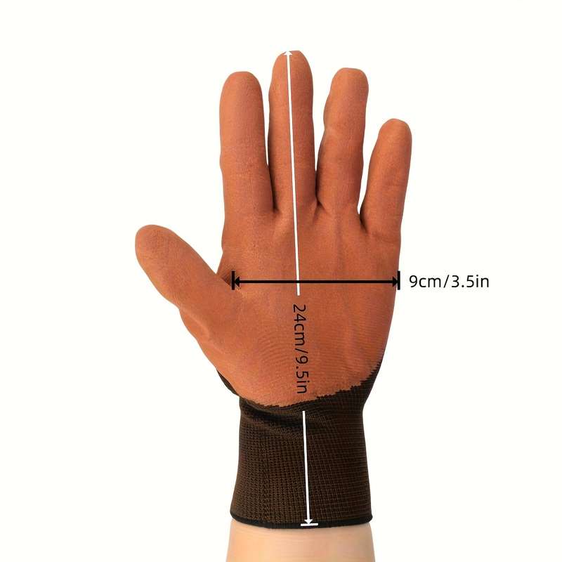 1 Pair Black Finger Thickened Multi Purpose Work Gloves