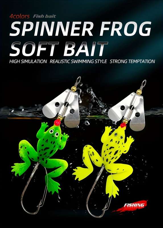 1pc Lifelike Soft Frog Swimbait with Sharp Hook Topwater Rubber Fishing Lure for Bass Durabl