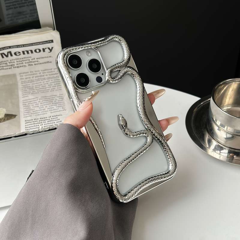 1Pc Silvery For iPhone 12 Phone Case Phone Cover