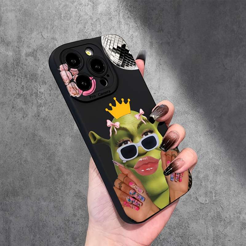 1Pc Black For iPhone 13 Art Shrek Phone Case