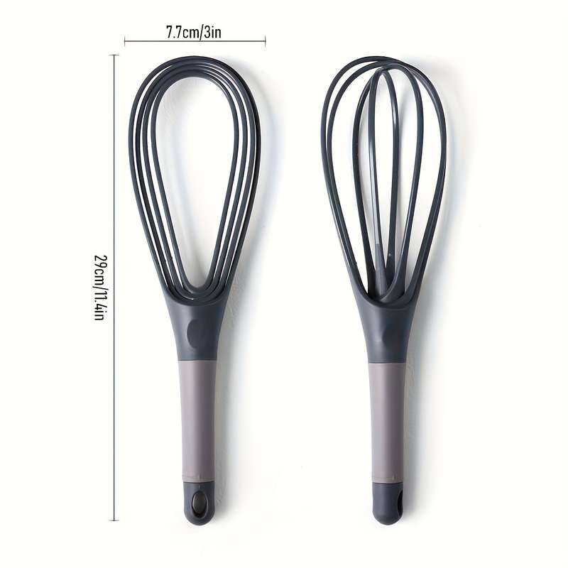 1pc 2-in-1 Collapsible Twist Whisk Balloon Flat Beater Design Non-Stick Food-Safe Plastic