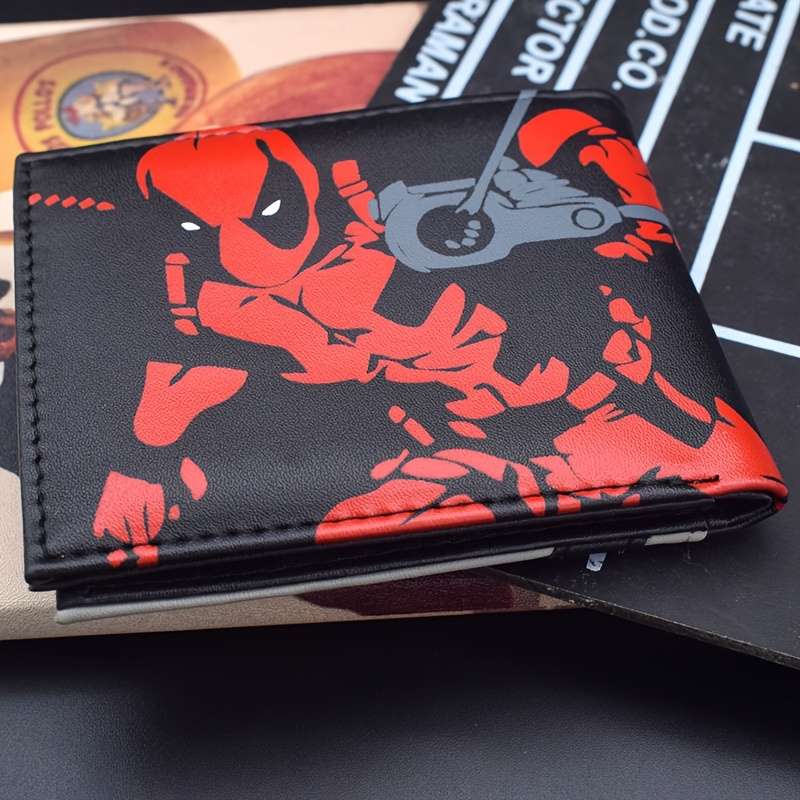 1pc Marvel Deadpool Men's WalletStylish Faux Leather Card Holder with Multi-Card Slots Vibrant