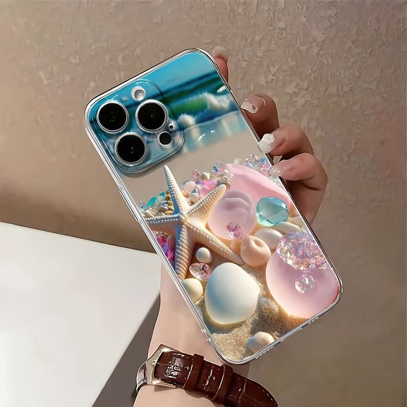 1Pc Mixed Color  For iPhone 15 Pentagram Pattern Phone Case