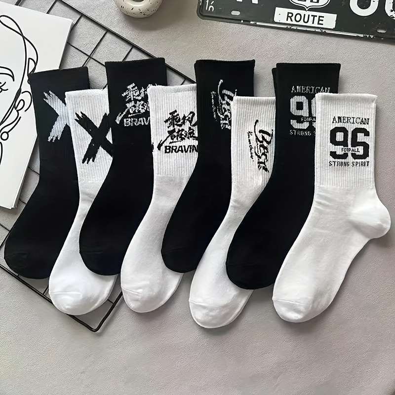 5 Pairs Random Colors One Size High Elastic Socks