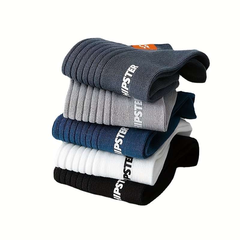 5 Pairs Of Mixed Colors One Size High Elastic Socks