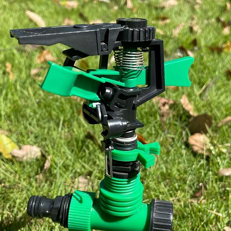 1Pc Green Black High Pressure Sprinkler Set With Long Range Nozzle