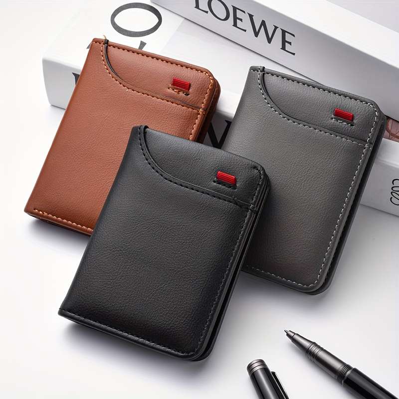 1pc DEABOLAR Slim Retro WalletLightweight Credit Card Holder with Multiple Compartments ID  Driver