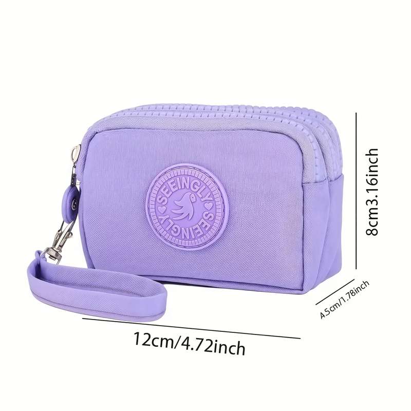 1pc 1 set of elegant retro style coin wallet -3 zipper designs larger space small coin pocket wit
