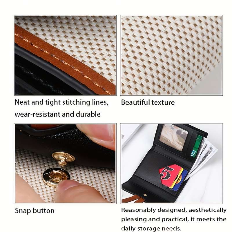 1pc Elegant Check Pattern D Letter Design Card HolderStylish Short Wallet for Women and Girls M