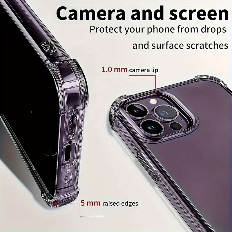 1pc Transparent For iPhone 15 Ultra-Thin Clear Tpu Case