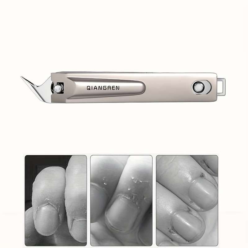 1pc Nail Clippers Stainless Steel Straight Blade Anti-Displacement Design Unisex Nail Trim