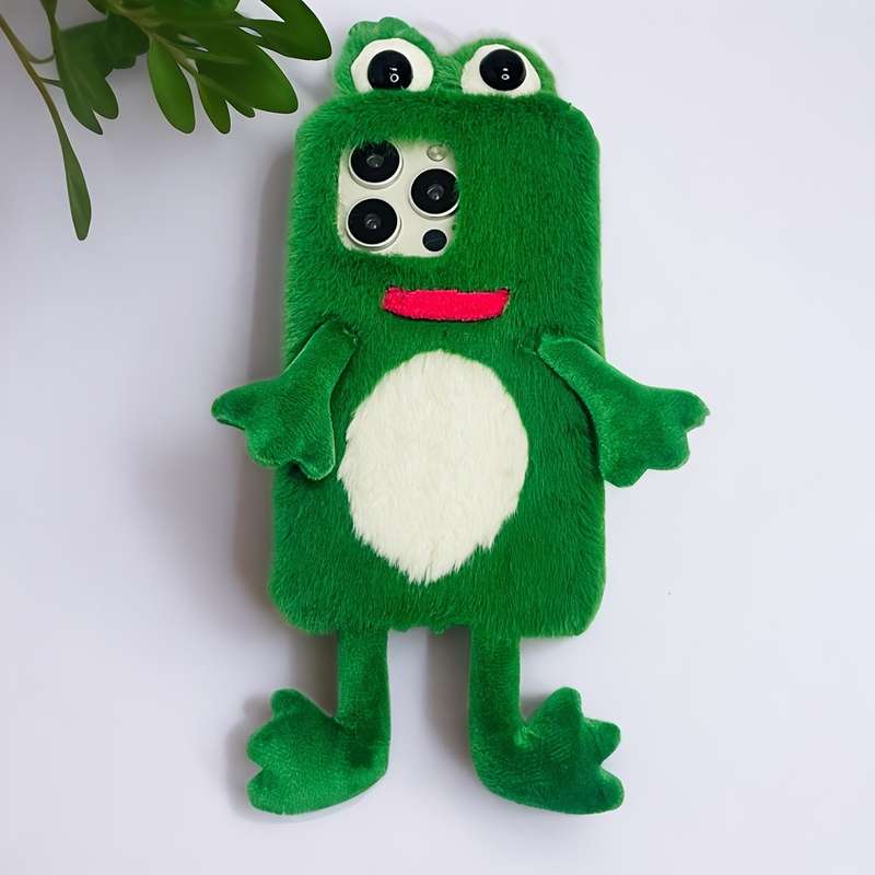 1Pc Mixed Color For iPhone 7 Plus 8 Plus Plush Green Frog Phone Case