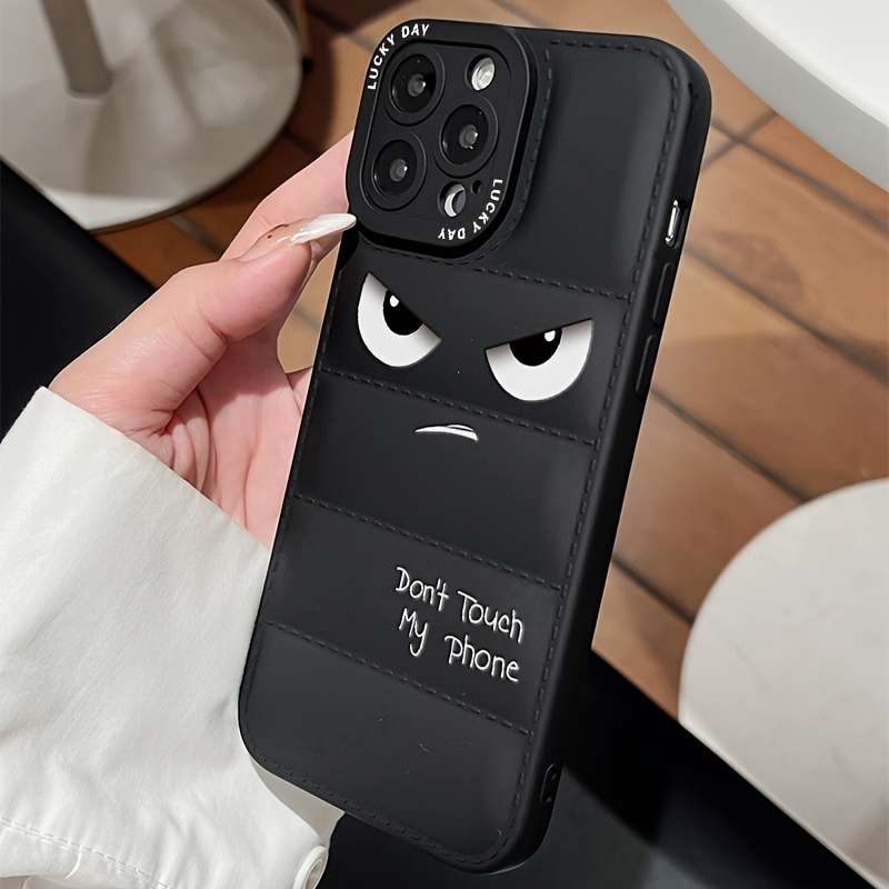 1Pc Black For Galaxy A03 Core Down Jacket Style Phone Case