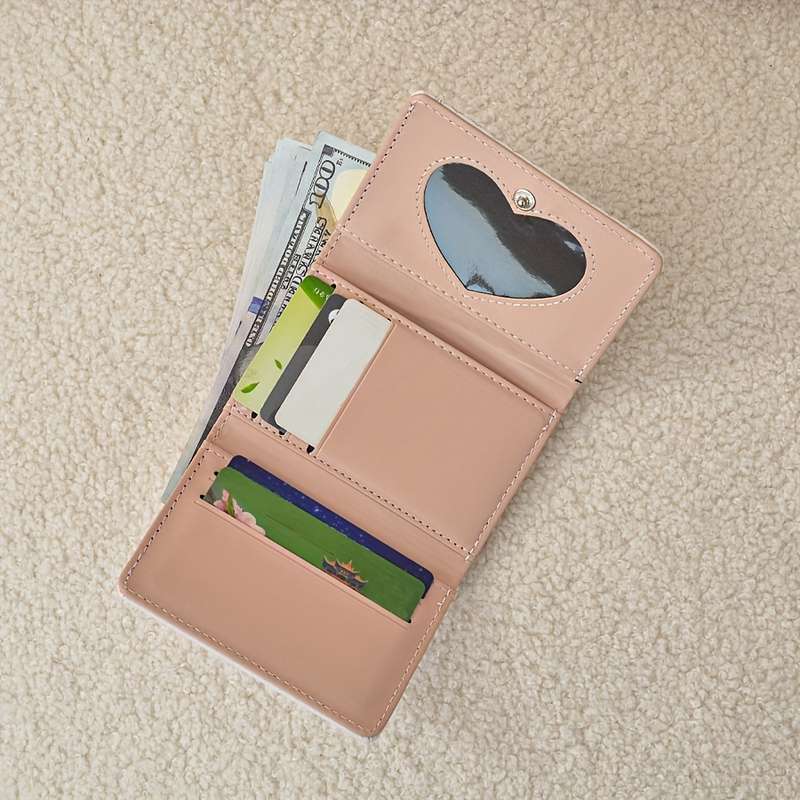 1pc Cute Cartoon Design 3-Fold Wallet With Anti-Magnetic Features Multiple Card Slots Zipper Clos