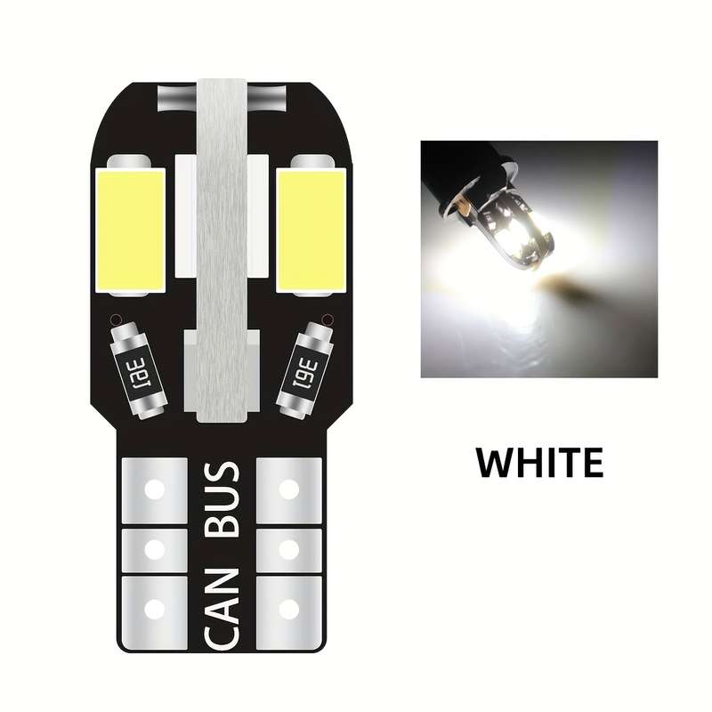 10pcs White T10 5730 LED Car Neon Lights High Brightness Fast Heat Dissipation No