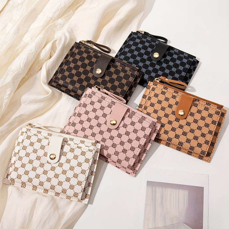 1pc Women's mini credit card wallet fashionable coin purse made of pu material can be carried wi