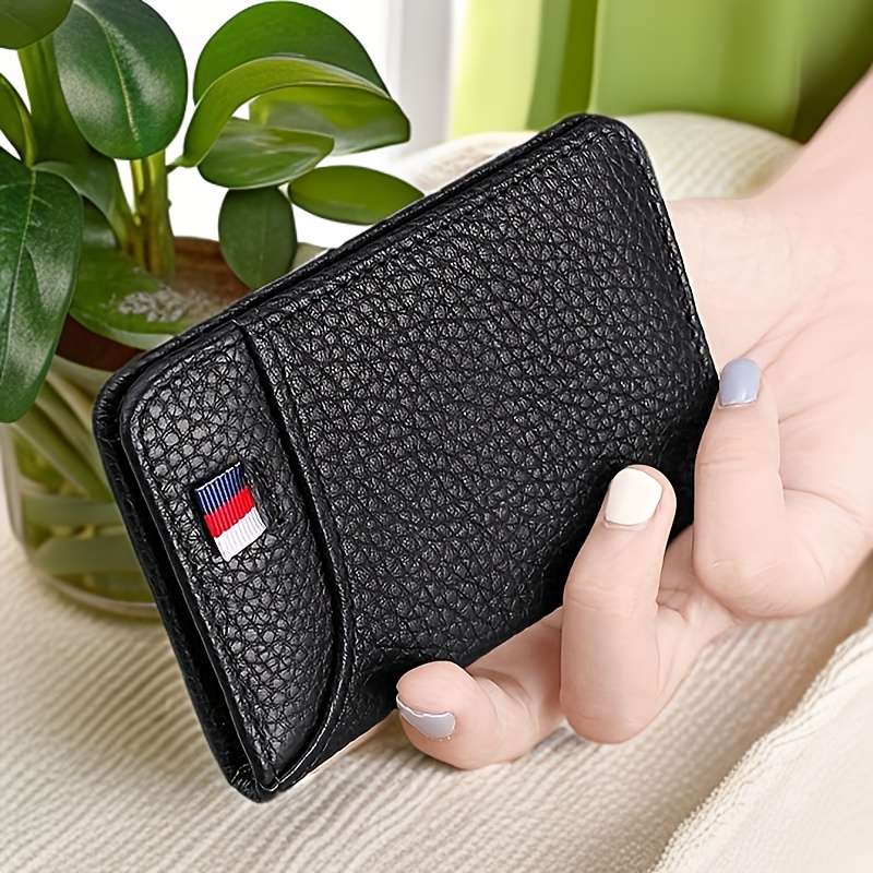 1pc High-quality universal card holder simple and fashionable design exquisite Faux Leat
