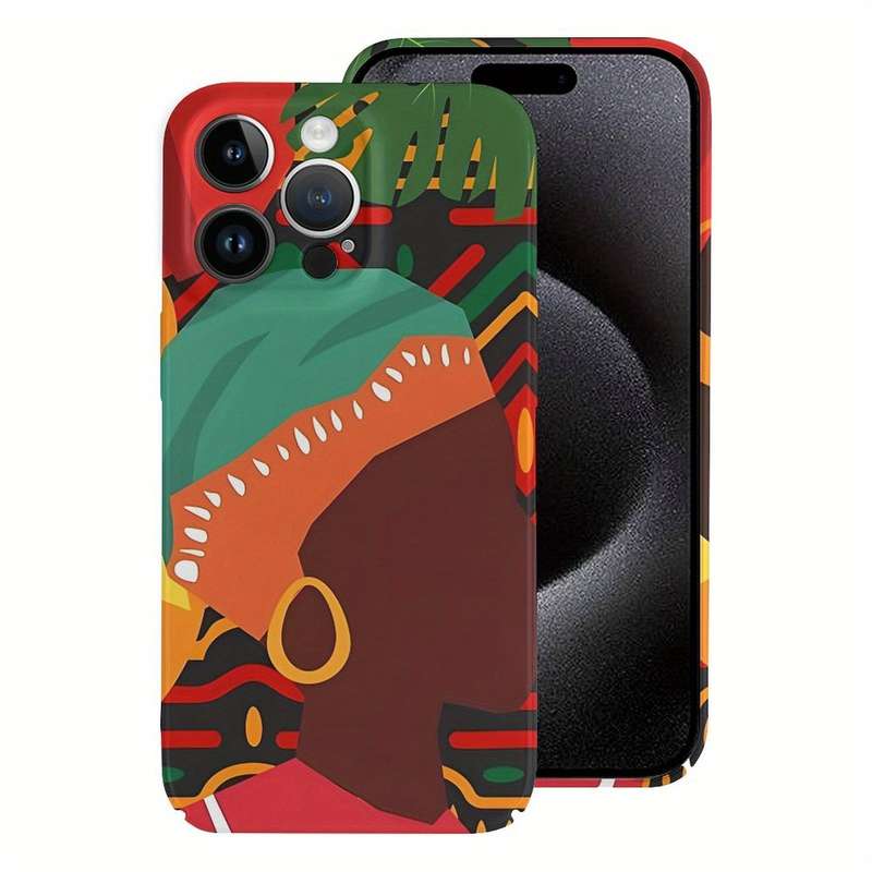 1Pc White For iPhone 15 Plus African Turban Women Phone Case