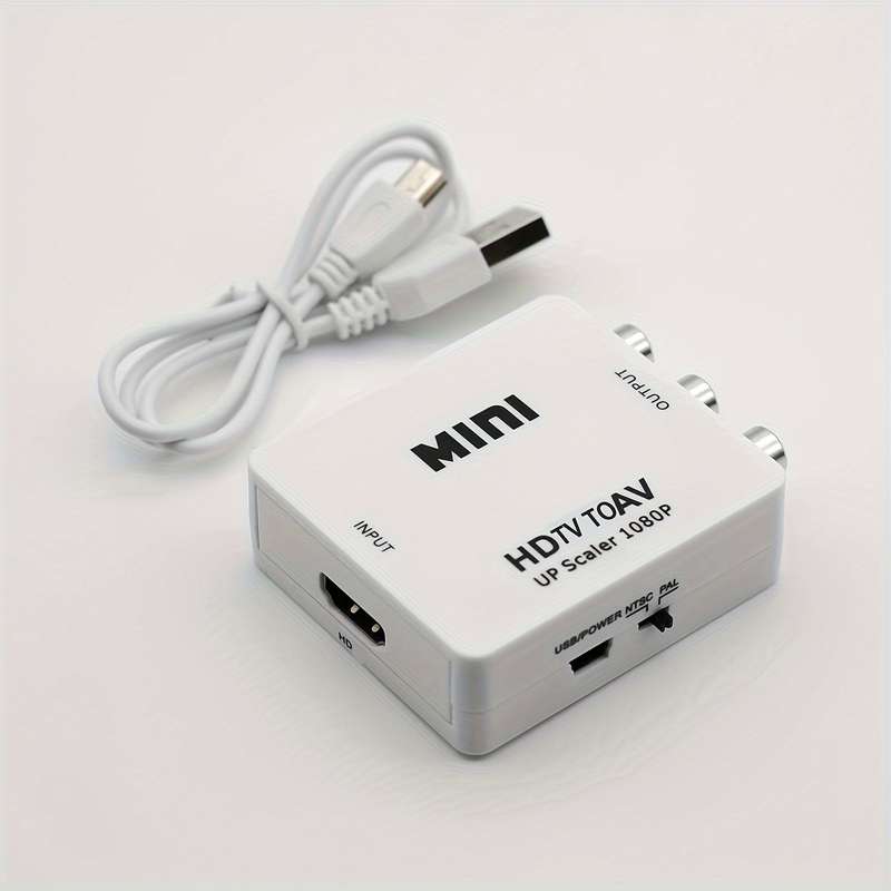 1pc 1080P HDTV to RCA Adapter Plug Play AV Converter with USB Charging Supports PAL NTSC f
