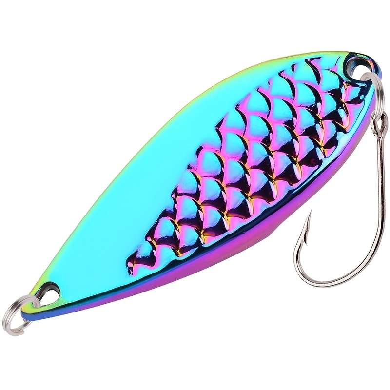 3pcs 3.5g Fishing Lures Set Assorted Sizes Metal Spinner Spoons with Saltwater Hooks