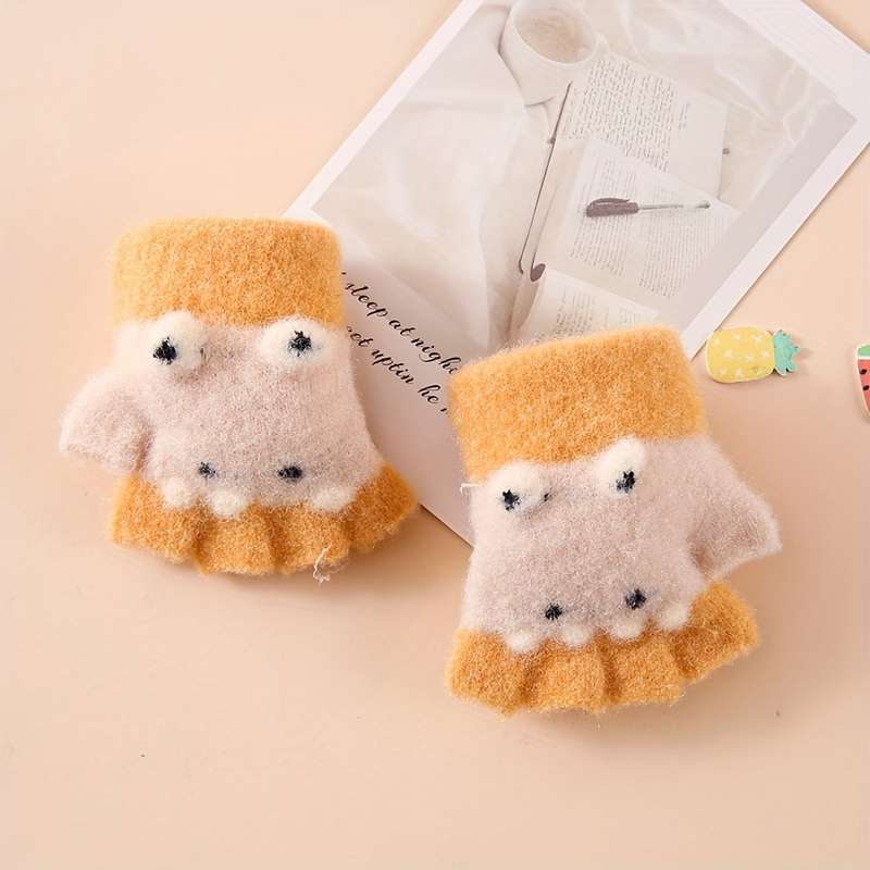 Winter Gloves Color Beige Color Size 6 To 24 Months