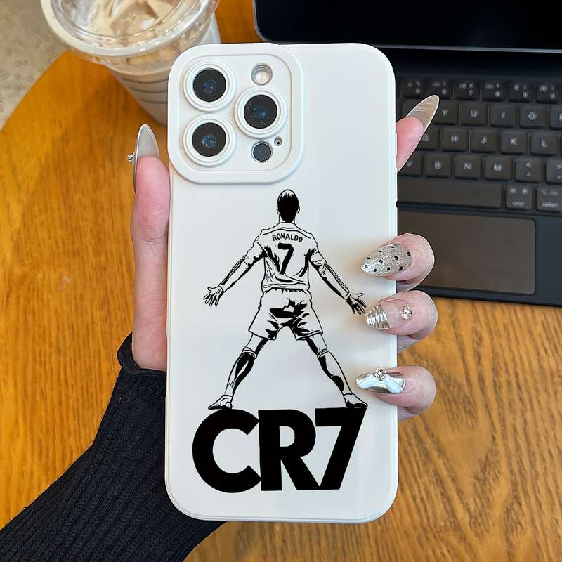 1Pc Black For iPhone XR Angel Eyes CR7 Phone Case