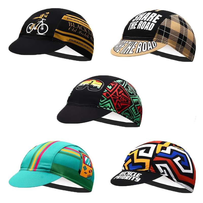 1pc Breathable Polyester Cycling Cap All-Season Road Bike Hat Fitted Under Helmet Liner Hand