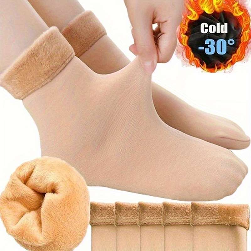 5 Pairs Apricot One Size High Elastic Socks