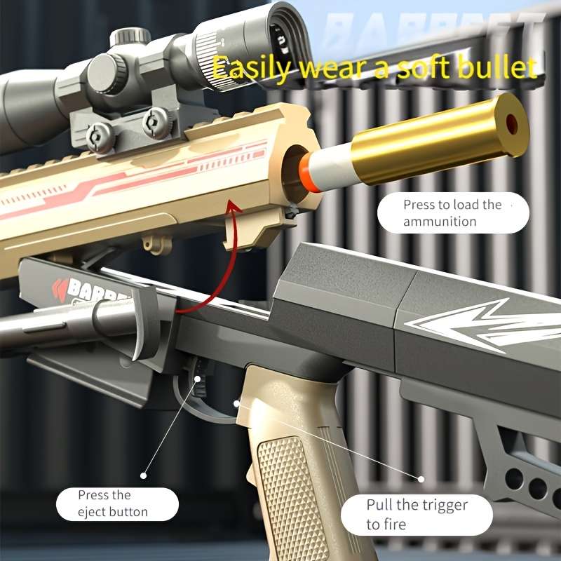 Toy Guns Color Large New Barrett   Gray Soft Air Gun