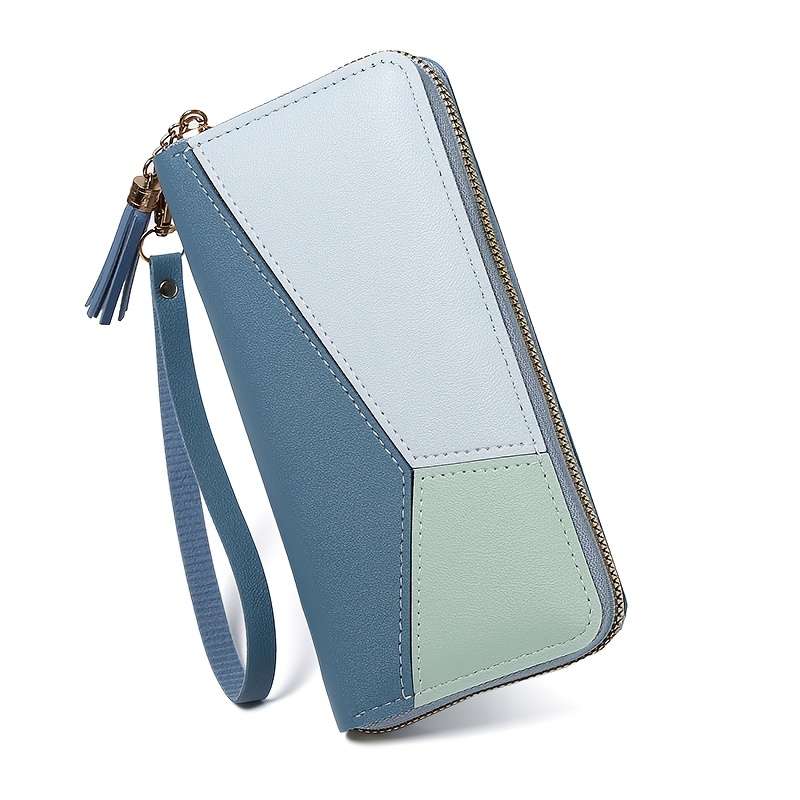 1pc Contrasting Color Splicing Long Wallet Women'S Clutch Bag Fashion Japanese And Korean Large-Cap