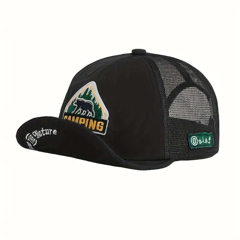 1pc Vintage American-Style Quick-Dry Baseball Cap Polyester Mesh Outdoor Camping Hat Lightweight
