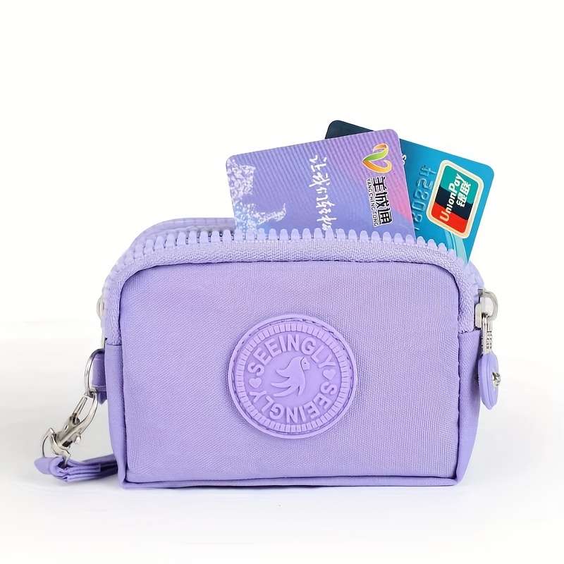 1pc 1 set of elegant retro style coin wallet -3 zipper designs larger space small coin pocket wit