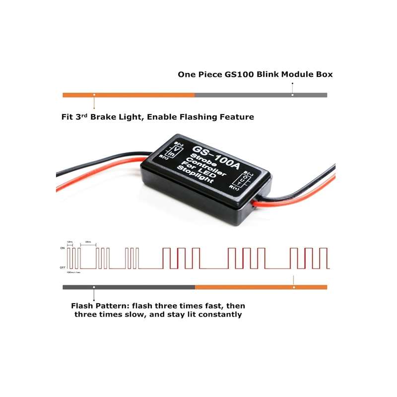 1pc 9-30V Flashing Strobe Blinking Controller Flasher Module for LED Brake Tail Stop