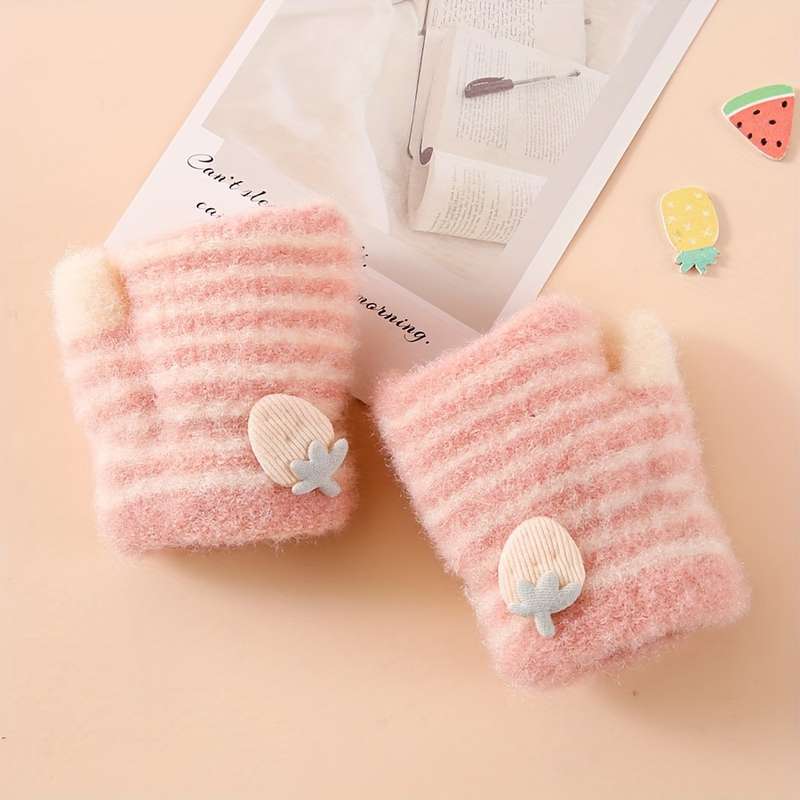 Winter Gloves Color Pink Size 5 To 24 Months