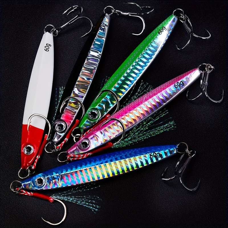1pc 10g Proberos Saltwater Fishing Jigs Set with Assist Hooks Vertical Speed Jigging Lures for Bas